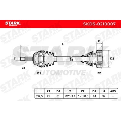 Drive Shaft Stark SKDS-0210007 SKDS-0210007 - photo 6