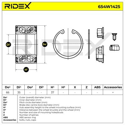Wheel Bearing RIDEX 654W1425 654W1425 - photo 5