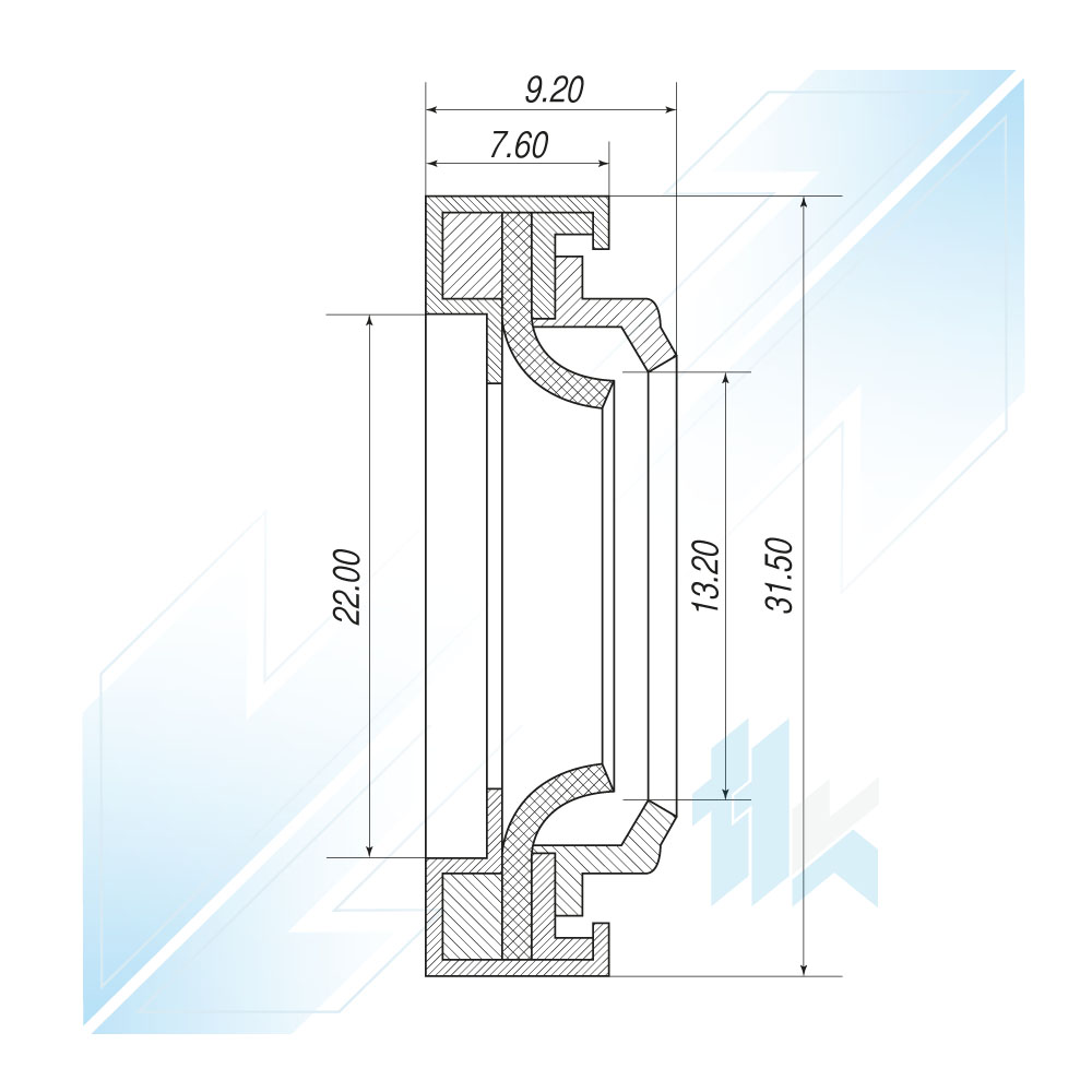 Compressor Shaft Lip Oil Seal GM/HARRISON 31,50x13,20x9,20/7,60 143GV50000 - photo 3