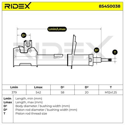 Shock Absorber RIDEX 854S0038 854S0038 - photo 7