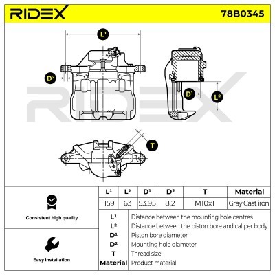 Brake Caliper RIDEX 78B0345 78B0345 - photo 6
