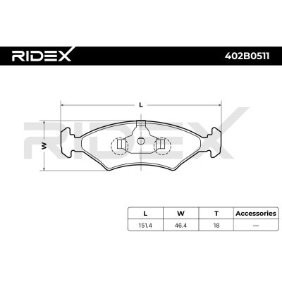 Brake Pads Set RIDEX 402B0511 402B0511 - photo 7