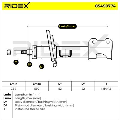 Shock Absorber RIDEX 854S0774 854S0774 - photo 8
