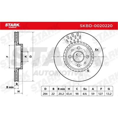 Brake Disc Stark SKBD-0020220 SKBD-0020220 - photo 3