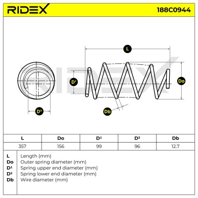 Suspension Spring RIDEX 188C0944 188C0944 - photo 4