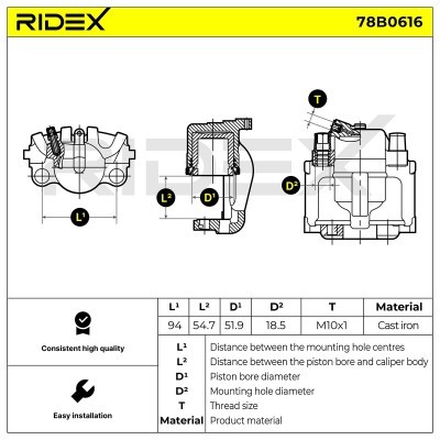 Brake Caliper RIDEX 78B0616 78B0616 - photo 5