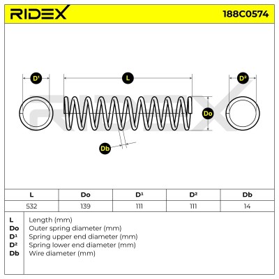 Suspension Spring RIDEX 188C0574 188C0574 - photo 5