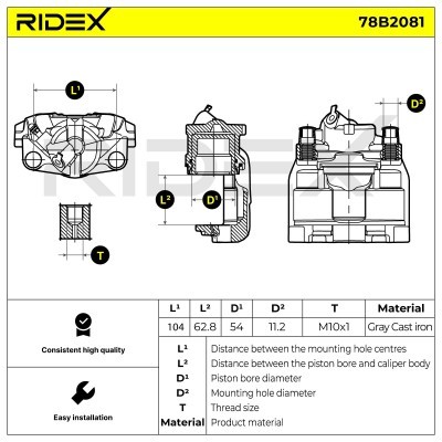 Brake Caliper RIDEX 78B2081 78B2081 - photo 5