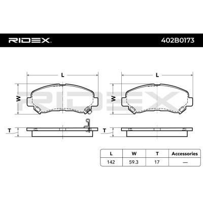 Brake Pads Set RIDEX 402B0173 402B0173 - photo 3