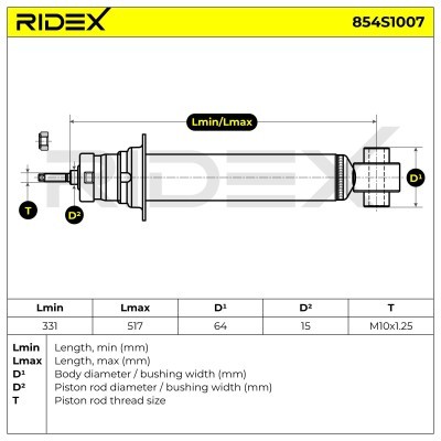 Shock Absorber RIDEX 854S1007 854S1007 - photo 4