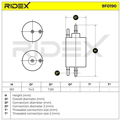 Fuel Filter RIDEX 9F0190 9F0190 - photo 6