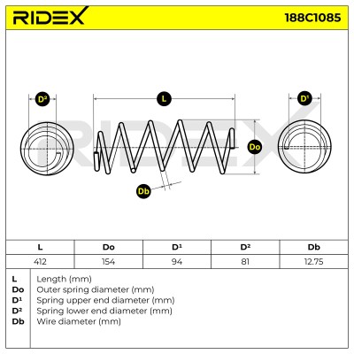 Suspension Spring RIDEX 188C1085 188C1085 - photo 5