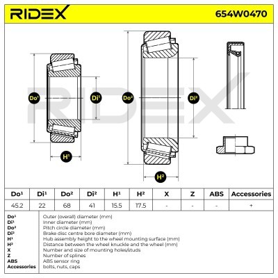 Wheel Bearing RIDEX 654W0470 654W0470 - photo 3
