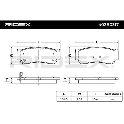 Brake Pads Set RIDEX 402B0315 402B0315 - photo 7