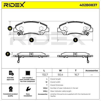 Brake Pads Set RIDEX 402B0837 402B0837 - photo 7