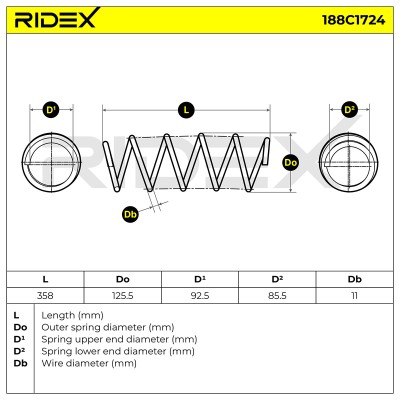 Suspension Spring RIDEX 188C1724 188C1724 - photo 4