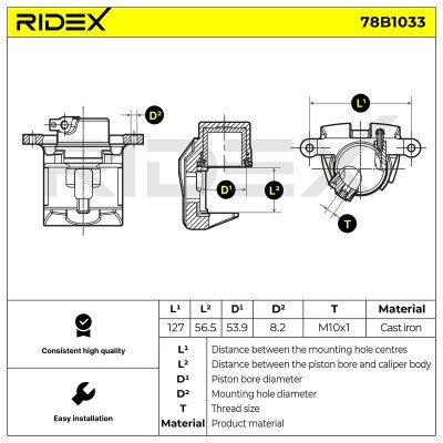 Brake Caliper RIDEX 78B1033 78B1033 - photo 5
