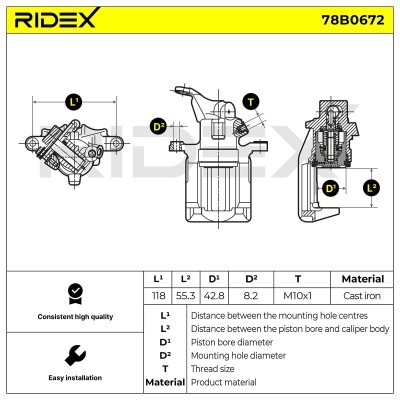 Brake Caliper RIDEX 78B0672 78B0672 - photo 6
