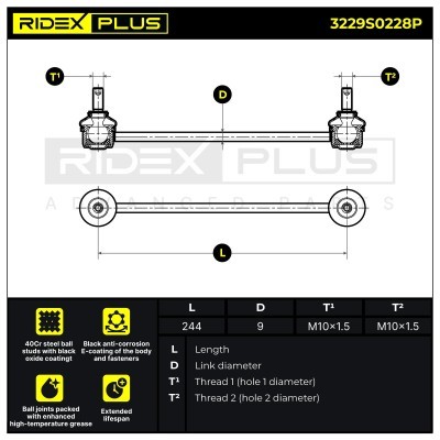 Stabilizer Link RIDEX 3229S0228P 3229S0228P - photo 8