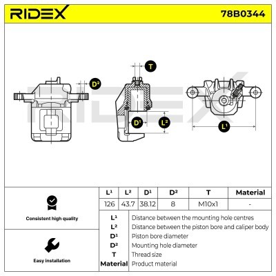 Brake Caliper RIDEX 78B0344 78B0344 - photo 6