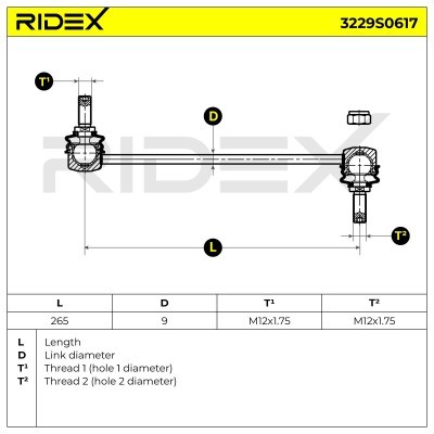 Stabilizer Link RIDEX 3229S0617 3229S0617 - photo 6
