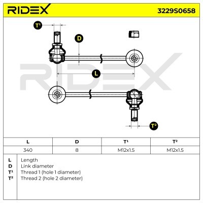 Stabilizer Link RIDEX 3229S0658 3229S0658 - photo 5