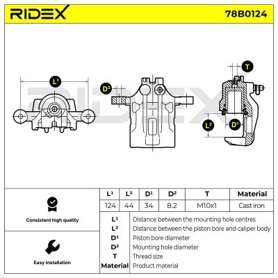 Brake Caliper RIDEX 78B0124 78B0124 - photo 5