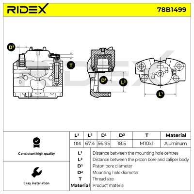 Brake Caliper RIDEX 78B1499 78B1499 - photo 6