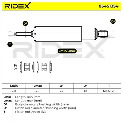 Shock Absorber RIDEX 854S1354 854S1354 - photo 8