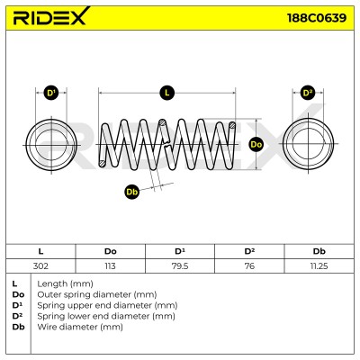 Suspension Spring RIDEX 188C0639 188C0639 - photo 5