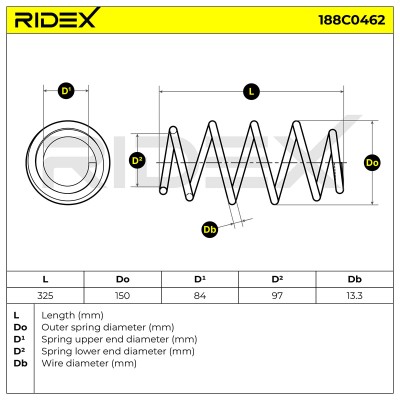 Suspension Spring RIDEX 188C0462 188C0462 - photo 5