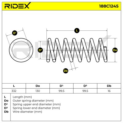 Suspension Spring RIDEX 188C1245 188C1245 - photo 5