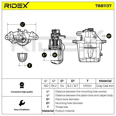 Brake Caliper RIDEX 78B1137 78B1137 - photo 6