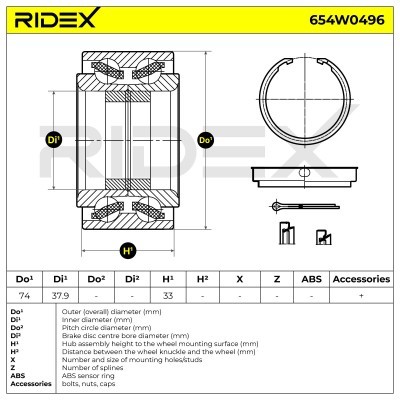 Wheel Bearing RIDEX 654W0496 654W0496 - photo 3