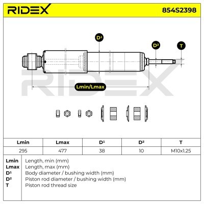 Shock Absorber RIDEX 854S2398 854S2398 - photo 7