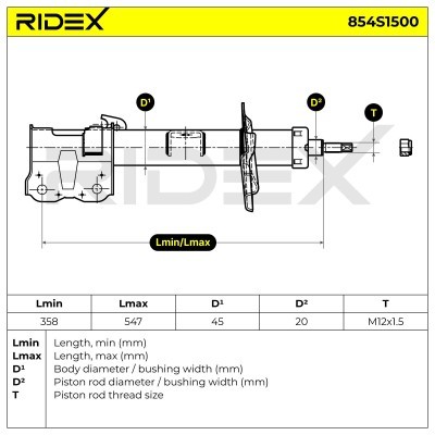 Shock Absorber RIDEX 854S1500 854S1500 - photo 6