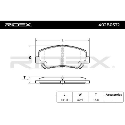 Brake Pads Set RIDEX 402B0532 402B0532 - photo 8