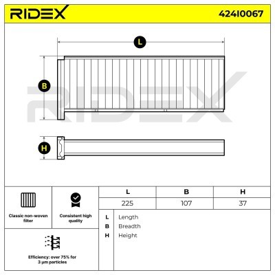 Cabin Air Filter RIDEX 424I0067 424I0067 - photo 2