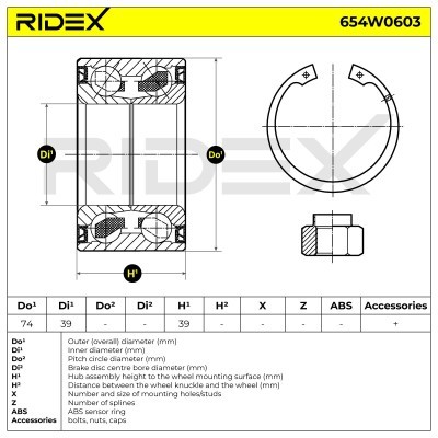 Wheel Bearing RIDEX 654W0603 654W0603 - photo 3