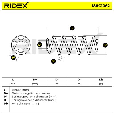Suspension Spring RIDEX 188C1062 188C1062 - photo 4