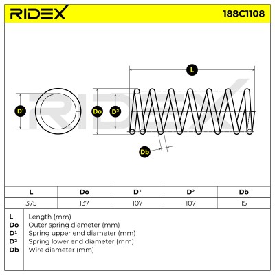 Suspension Spring RIDEX 188C1108 188C1108 - photo 5