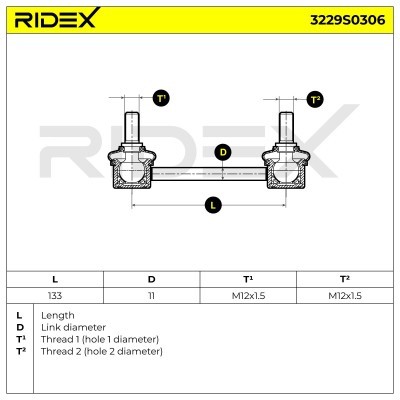 Stabilizer Link RIDEX 3229S0306 3229S0306 - photo 7