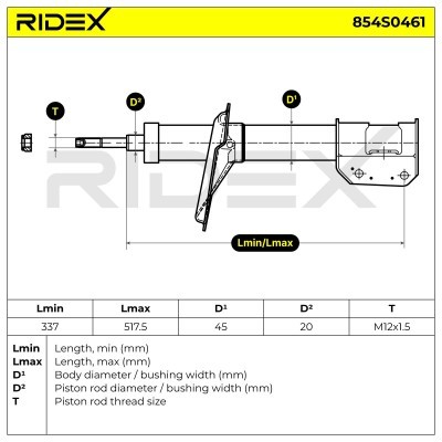 Shock Absorber RIDEX 854S0461 854S0461 - photo 11