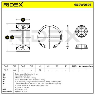 Wheel Bearing RIDEX 654W0146 654W0146 - photo 2