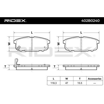 Brake Pads Set RIDEX 402B0240 402B0240 - photo 11