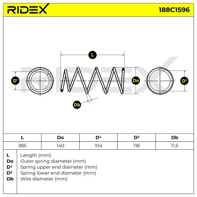 Suspension Spring RIDEX 188C1596 188C1596 - photo 5