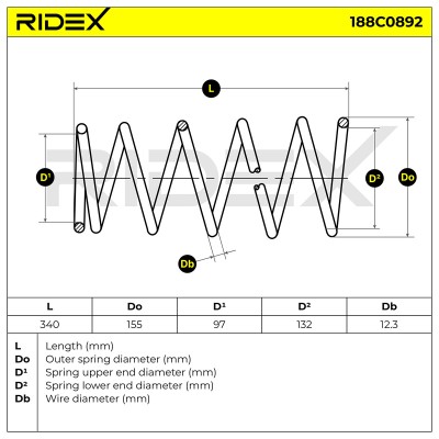 Suspension Spring RIDEX 188C0892 188C0892 - photo 5