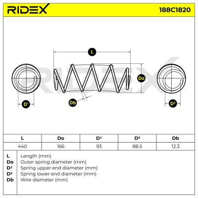Suspension Spring RIDEX 188C1820 188C1820 - photo 5