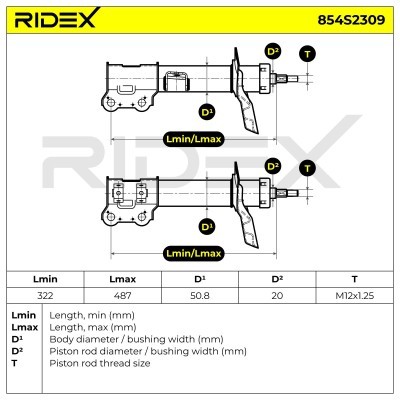 Shock Absorber RIDEX 854S2309 854S2309 - photo 7