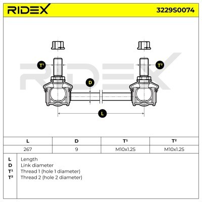 Stabilizer Link RIDEX 3229S0074 3229S0074 - photo 3